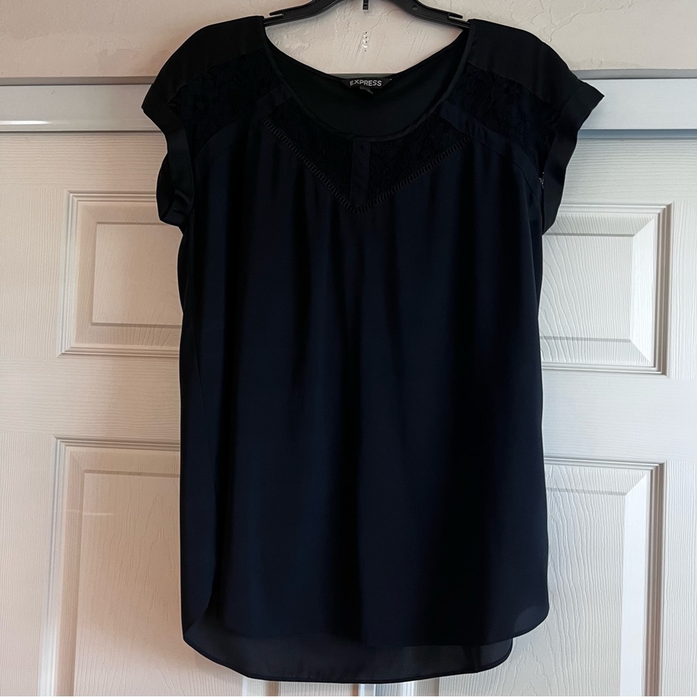 Express - Women's Lace Blouse - Black - Size L